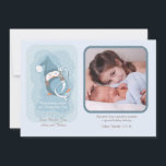 Faire-part de naissance de bébé manchot pour les f<br><div class="desc">Présentez votre nouveau bébé garçon sur votre carte de vœux avec ce modèle adorable. Le petit manchot tient une décoration de Noël et porte un chapeau de Père Noël. (FP)</div>