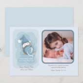 Faire-part de naissance de bébé manchot pour les f (Devant / Derrière)