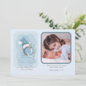 Faire-part de naissance de bébé manchot pour les f (Debout devant)