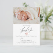 Faire part de naissance de bébé Merci Photo  (Debout devant)