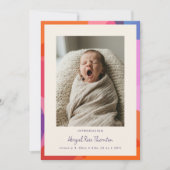 Faire-part de naissance de bébé moderne avec bordu (Devant)