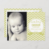 Faire-part de naissance de bébé moderne - Sauge (Devant / Derrière)
