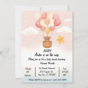 Faire-part de naissance de bébé Montgolfière Fanta