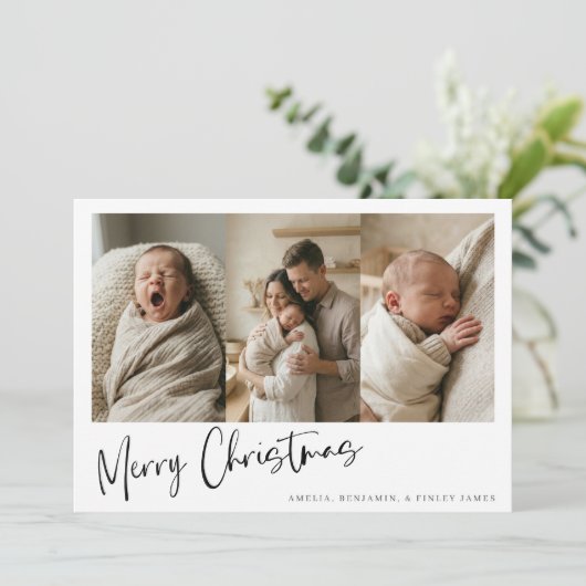 Faire-part de naissance de bébé Noël Multi Photo (Debout devant)
