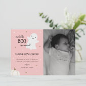 Faire-part de naissance de bébé nouveau-né automne (Debout devant)