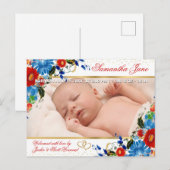 Faire-part de naissance de bébé nouveau-né avec mo (Devant / Derrière)