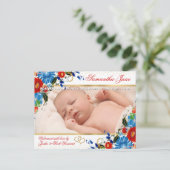 Faire-part de naissance de bébé nouveau-né avec mo (Debout devant)