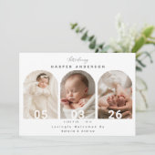 Faire-part de naissance de bébé nouveau-né avec ph (Debout devant)