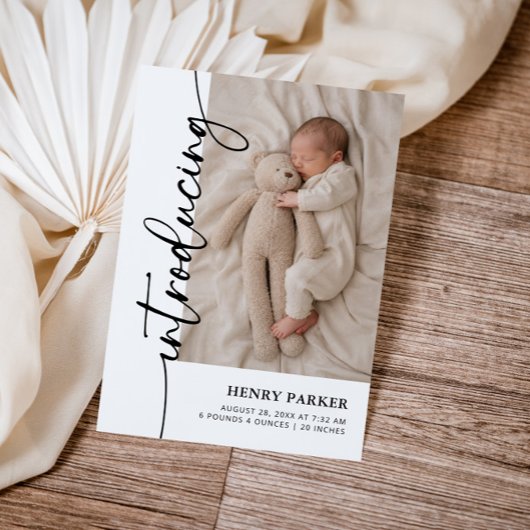 Faire-part de naissance de bébé photo moderne