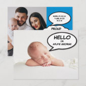 Faire-part de naissance de bébé photo simple moder (Devant / Derrière)