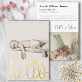 Faire-part de naissance de bébé photo texte modern