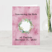 Faire-part de naissance de bébé pour fille ajouter (Devant)