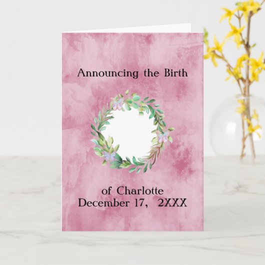 Faire-part de naissance de bébé pour fille ajouter (Fleur jaune)