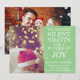 Faire-part de naissance de bébé pour photo de Noël