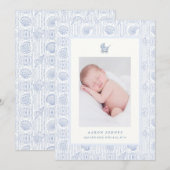 Faire-part de naissance de bébé préppy Couquette c (Devant / Derrière)