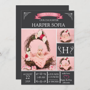 Faire-part de naissance de bébé tout simple