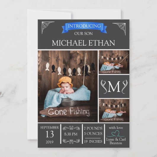 Faire-part de naissance de bébé tout simplement él (Devant)