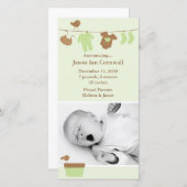 Faire-part de naissance de blanchisserie pour bébé (Devant / Derrière)