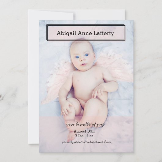 Faire-part de naissance de boîte de transparence r (Devant)