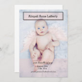 Faire-part de naissance de boîte de transparence r (Devant / Derrière)