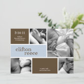 Faire-part de naissance de boudins (rose ou bleu) (Debout devant)