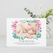 Faire-part de naissance de bouquet de succulents f (Debout devant)