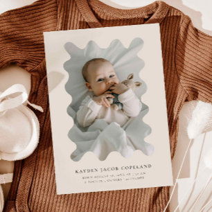 Faire-part de naissance de cadre beige