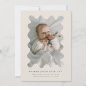 Faire-part de naissance de cadre beige (Devant)