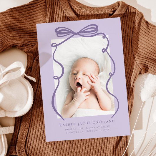 Faire-part de naissance de cadre de boîte de gribo