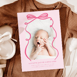 Faire-part de naissance de cadre de la corbeille r