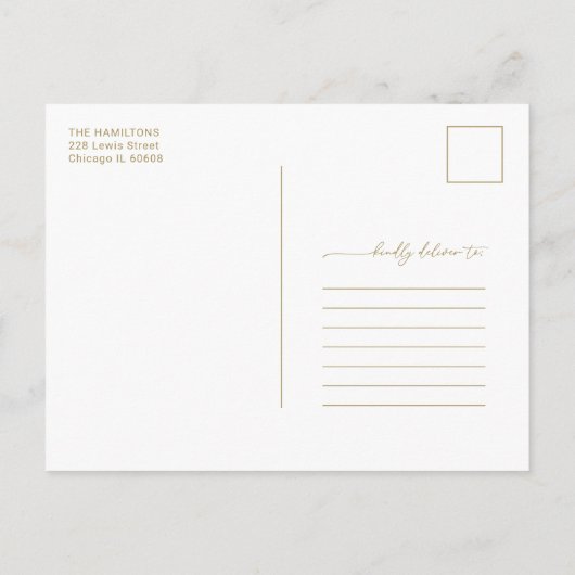 Faire-part de naissance de cadre en arc de script  (Dos)