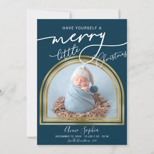 Faire-part de naissance de cadre en arc de script  (Devant)