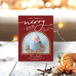 Faire-part de naissance de cadre en arc de script<br><div class="desc">Lovely arched-themed photo Christmas card. Easy to personalize with your details. Please est utilisée sur touch with me via chat if ou have questions about the artwork or need customization. PLEASE NOTE: For assistance on orders,  shipping,  product information,  etc.,  contact Zazzle Customer Care directly https://help.zazzle.com/hc/en-us/articles/221463567-How-Do-I-Contact-Zazzle-Customer-Support-.</div>