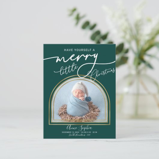 Faire-part de naissance de cadre en arc de script  (Debout devant)