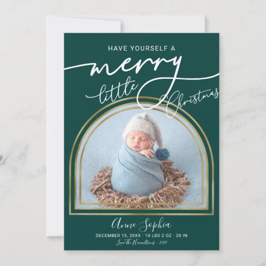 Faire-part de naissance de cadre en arc de script (Devant)