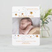 Faire-part de naissance de cadre photo Star (Debout devant)