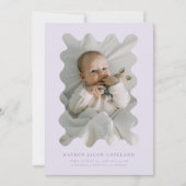 Faire-part de naissance de cadre pourpre (Devant)