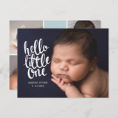 Faire-part de naissance de calligraphie à script b (Devant / Derrière)
