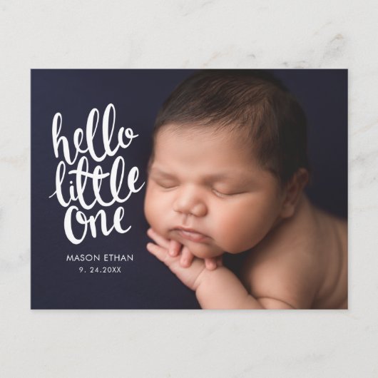 Faire-part de naissance de calligraphie à script b (Devant)