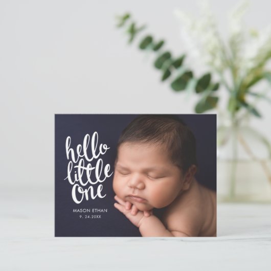 Faire-part de naissance de calligraphie à script b (Debout devant)