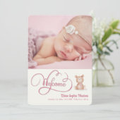 Faire-part de naissance de calligraphie de bienven (Debout devant)