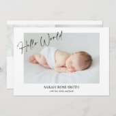 Faire-part de naissance de calligraphie paysagère  (Devant / Derrière)