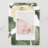 Faire-part de naissance de Carte photo blanc à fle (Devant / Derrière)