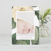 Faire-part de naissance de Carte photo blanc à fle (Debout devant)