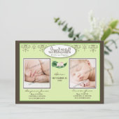 Faire-part de naissance de chaux pour garçon/fille (Debout devant)