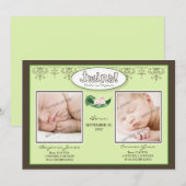 Faire-part de naissance de chaux pour garçon/fille (Devant / Derrière)