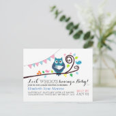 Faire-part de naissance de chouette capricieuse (Debout devant)