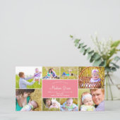 Faire-part de naissance de collage élégant - rose (Debout devant)