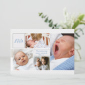 Faire-part de naissance de collage photo à échelle (Debout devant)