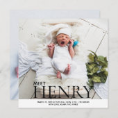 Faire-part de naissance de collage photo minimalis (Devant / Derrière)